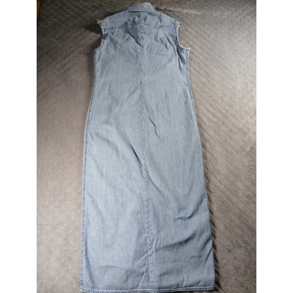 Lauren Ralph Lauren Denim Maxi Dress Womens 6 Light Wash Button Front Sleeveless - Picture 6 of 6